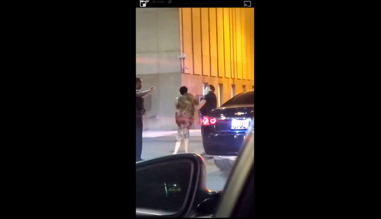 女子向警方揮拳。（視頻截圖）